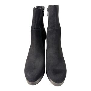 Sun + Stone Patriceef Black Suede Platform High Heel Boots Size 10M